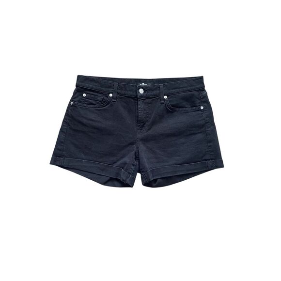 7 For All Mankind Black Denim Shorts – Size 31 - Picture 1 of 7